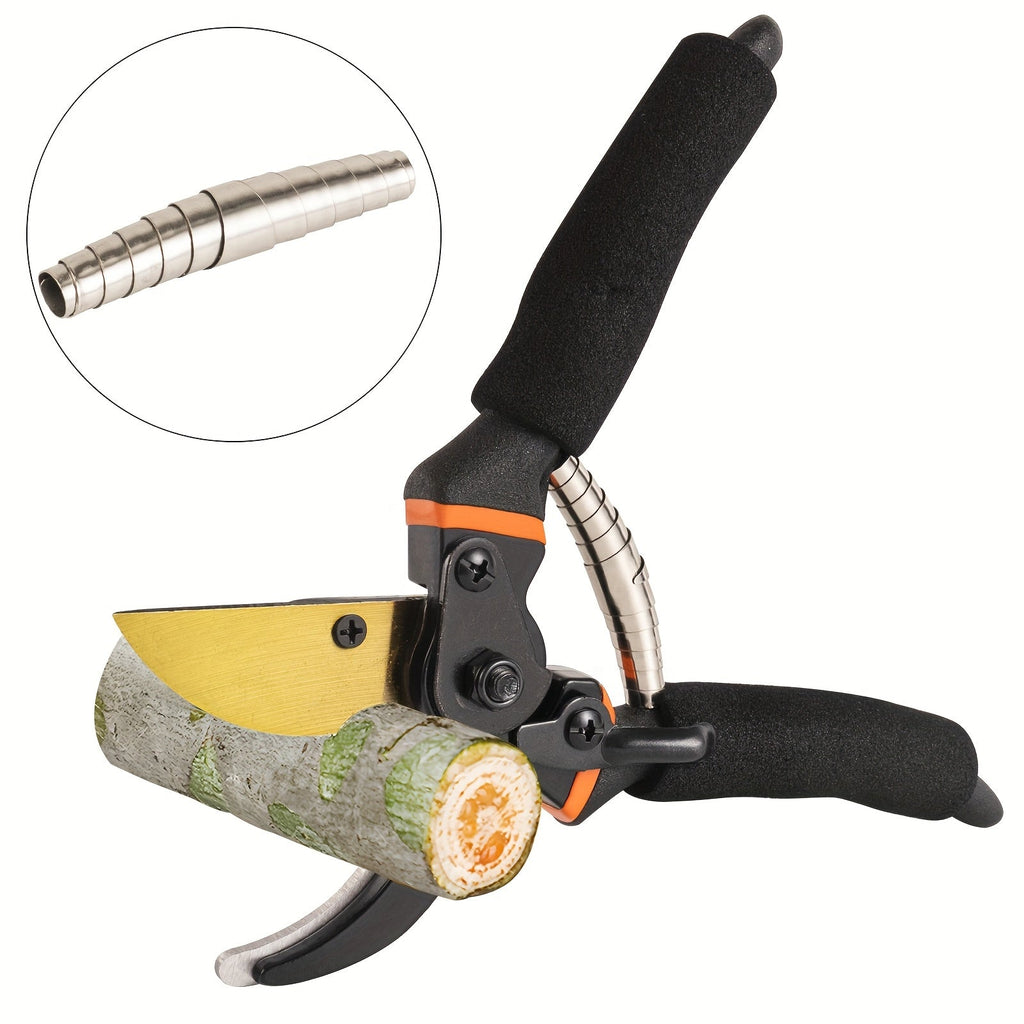 Hand Pruning Shears Set with Black-and-Orange Handles, Replacement Spring and 21cm Pictured Length — image 4