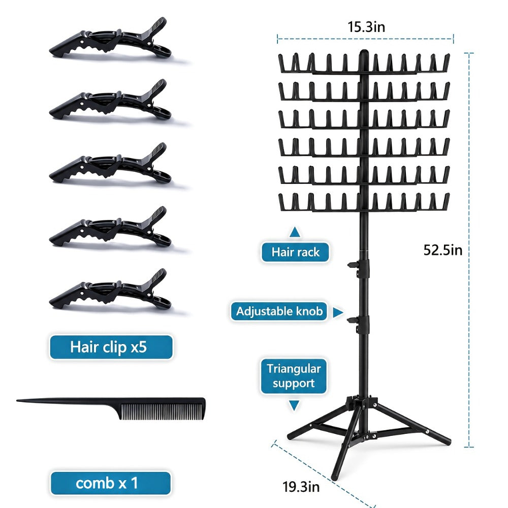 144 Peg Hair Extension Rack Freestanding Organizer with Divider Separator – Standing Braiding Hair Holder Display Stand for S