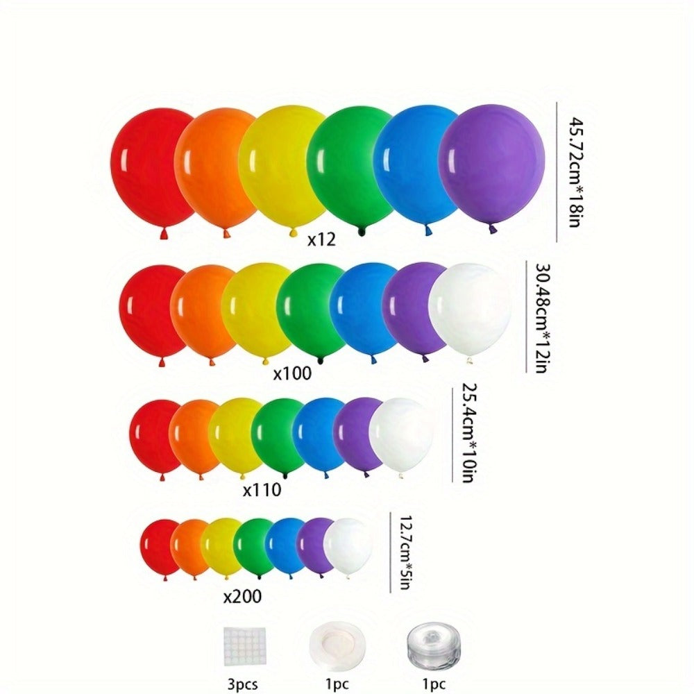 Party Decorations 422-Piece Rainbow Balloon Arch Kit with Four Balloon Sizes and Garland Accessories — image 2