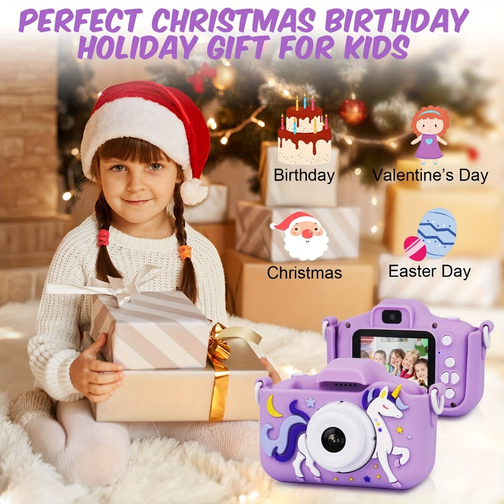 Kids Digital Camera with Rear Screen, Cartoon Unicorn or Dinosaur Shell and Pink, Purple, Blue or Green Options — image 12