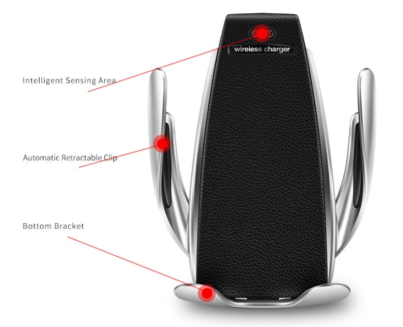 10W Car Wireless Charger with Phone Holder - Fast Induction Charging Mount