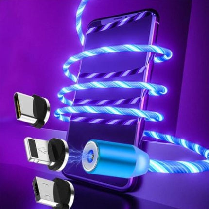 Flowing Light Magnetic Streamer Data Cable - iPhone, Android & Type-C