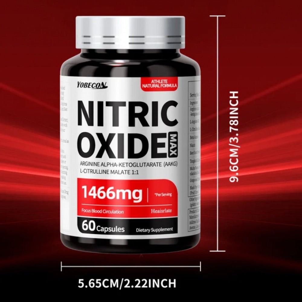 Nitric Oxide Supplement for Men, 800mg AAKG L-Arginine L-Citrulline Beetroot Capsules, Natural Energy & Focus Formula — image