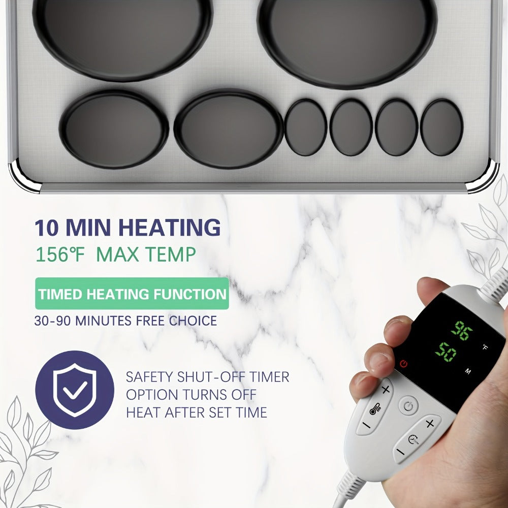 Basalt Hot Stone Massage Kit 20Pcs with Temperature Control Heater – Professional Spa Therapy Set for Full — image 3