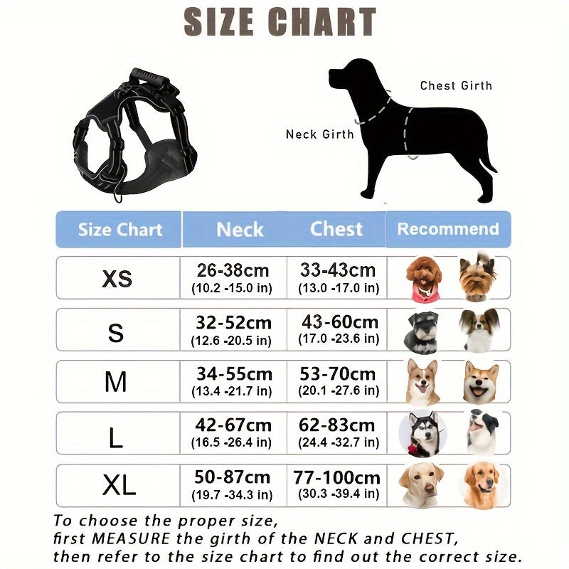 Walking Dog Harness and 5-Foot Leash Set in Five Colors and XS–XL with Front Clip, Top Clip and Handle — image 4