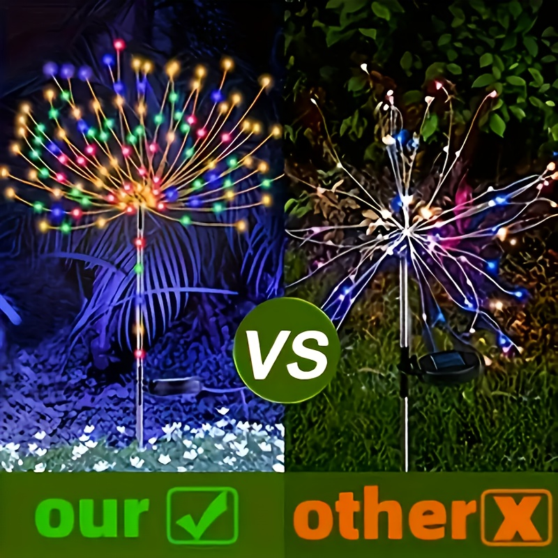 Solar Garden Lights Firework Stakes with 240-640 LEDs, 8 Modes, 4/8 Packs and Three Light Colors — image 27
