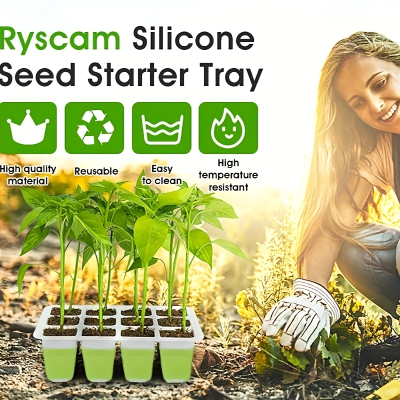 Seed Starting Tray with Flexible Pop-Up Units | Easy Transplant No Root Damage | Optimal Drainage | Reusable Seedling Tray 2p