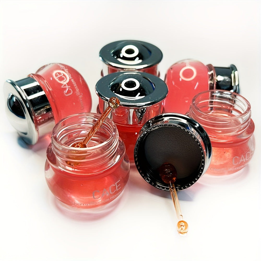 Lip Balm CACE 6-Piece Cherry Jar Set with Glossy Texture, Mini Applicator Spoons and Silver Lids — image 3