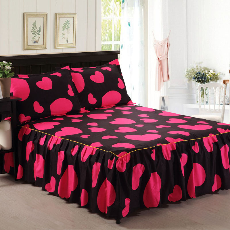 Aloe cotton princess wind bed skirt single piece