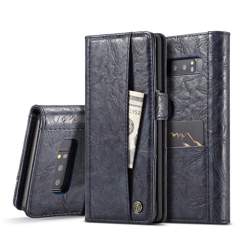 Samsung Note8 crack retro simulation leather flip wallet card Samsung note9 protective cover