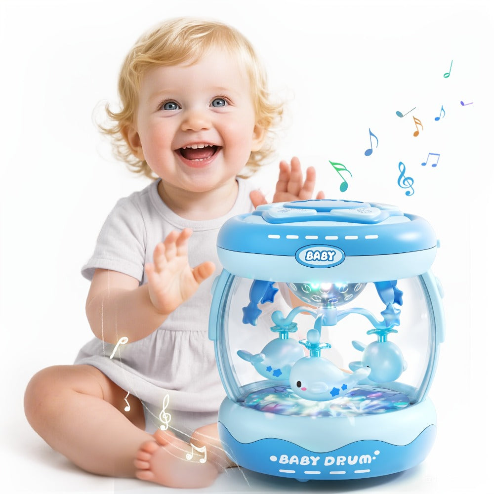 Baby Rotating Projector Music Toy 3 Months+, Interactive Animal Sounds & Lights, Multi-Functional Sensory Learning Toy for In