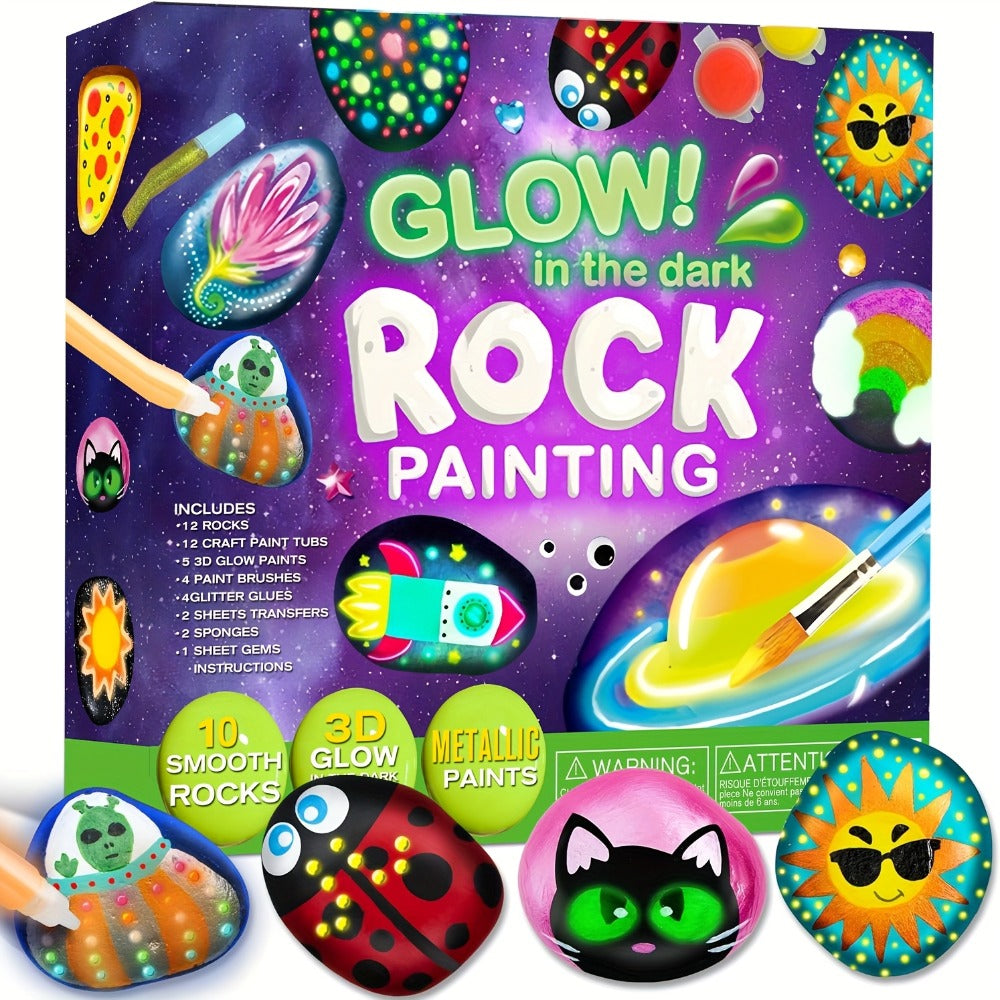 Stone Painting Set Glow in the Dark for Kids with the Listed Color, Size or Set Options for Everyday Use — image 1
