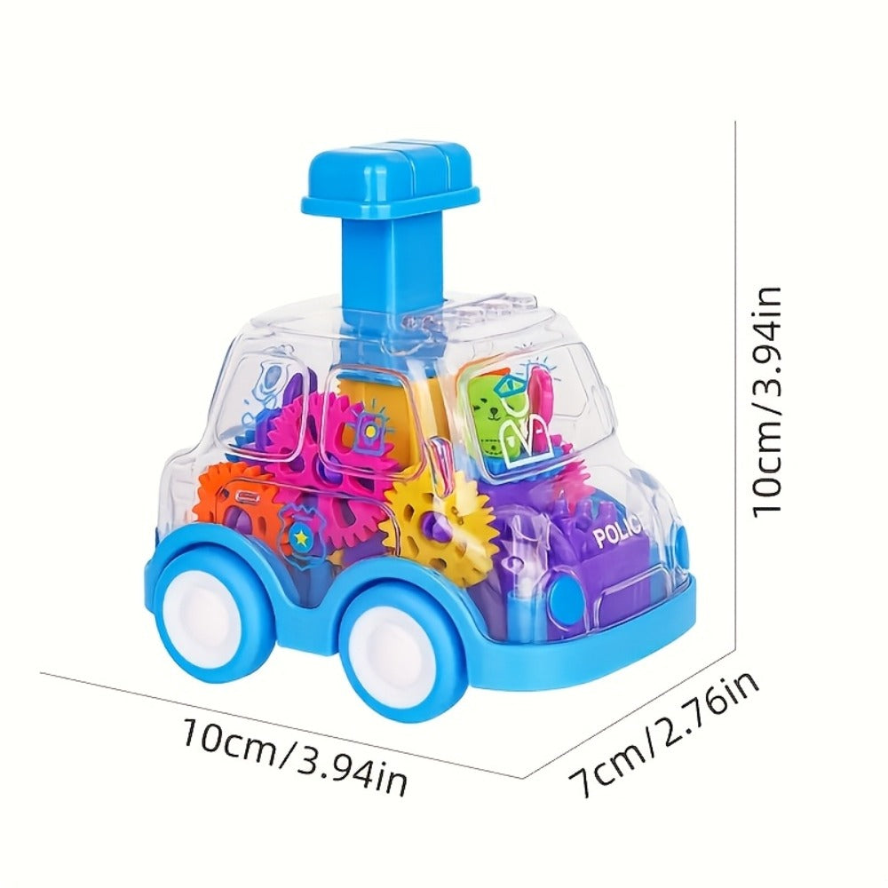Gear Toy Cars for Toddlers 3-Pack, Transparent Body See-Through Gear Mechanism Push-and-Go Vehicle Set — image 3