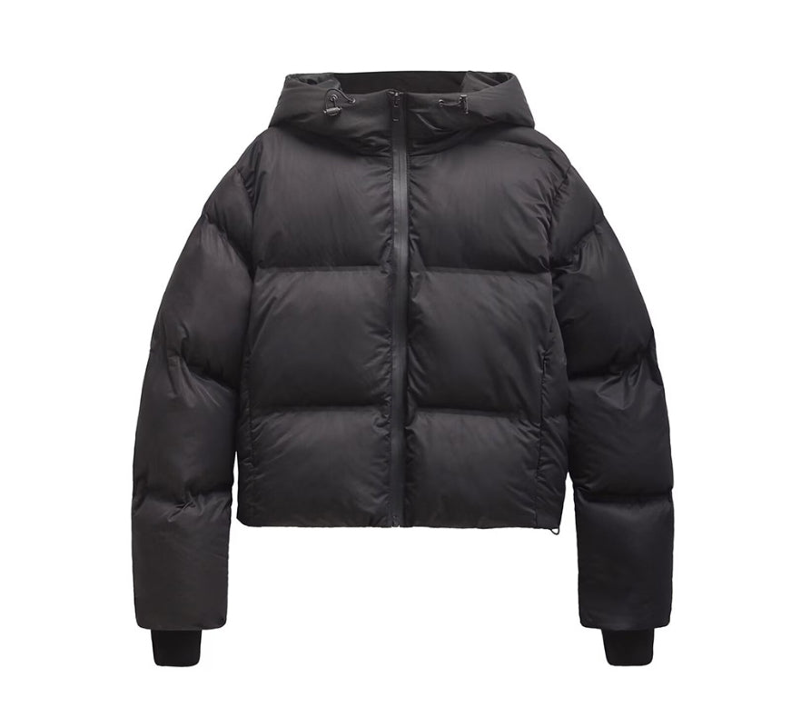 Simple Hooded Long Sleeve Zipper Pocket Protective Jacket Coat For Women