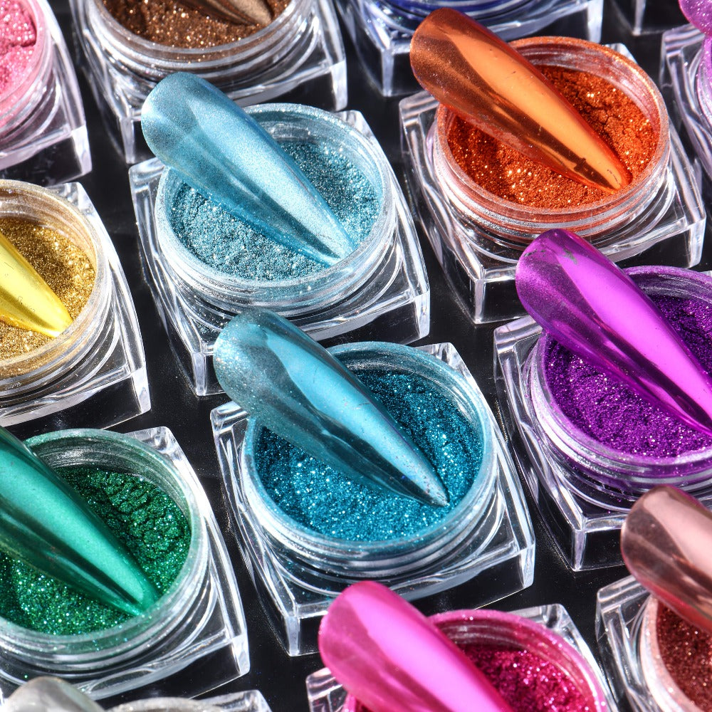 Chrome Holographic Nail Powder Set 36 Colors, Mirror Chrome Glitter Pigment Dust Kit for Gel Nails Acrylic — image 7