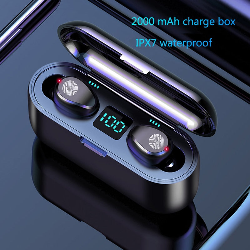 Wireless Bluetooth Earphone with 2000mAh Charging Case & LED Display