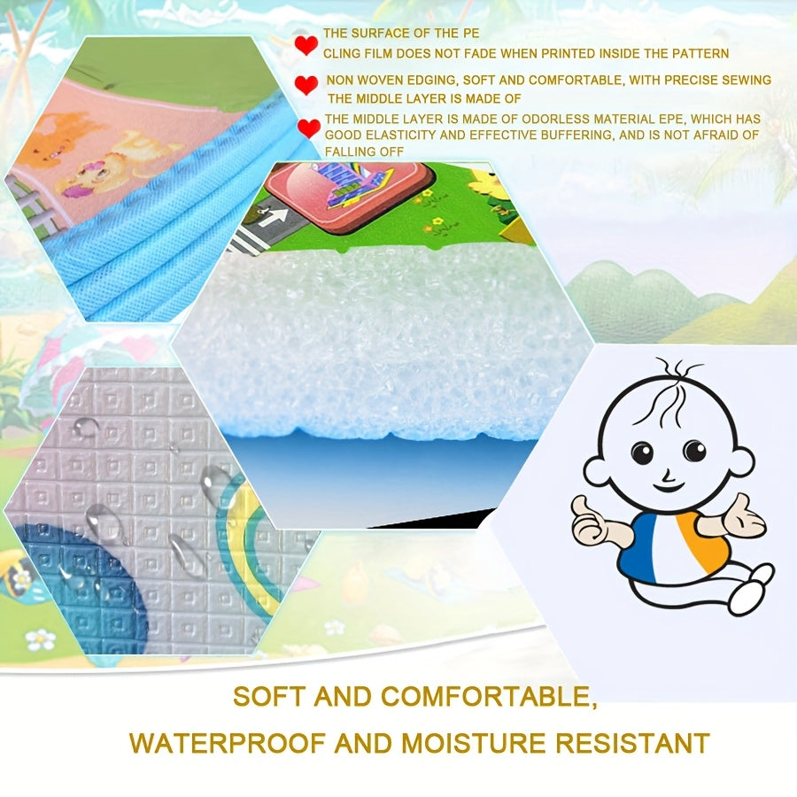 Double-Sided Foldable Foam Picnic Mat, 78 x 71 Inch Portable Beach Blanket with Five Printed Pattern Options — image 11
