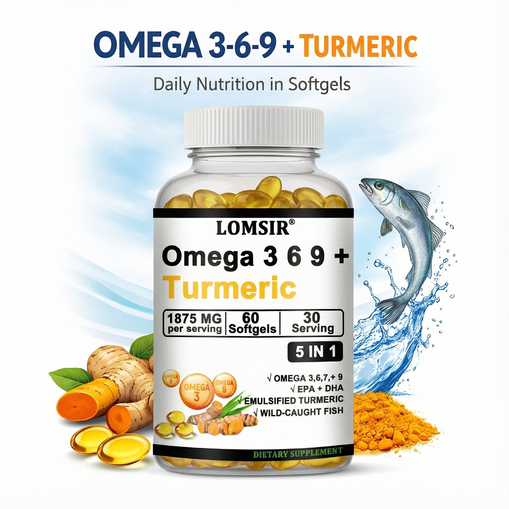 Omega 3-6-9 & Turmeric Softgels with DHA & EPA, Wild Fish Oil Blend, Emulsified Turmeric for Heart — image 10