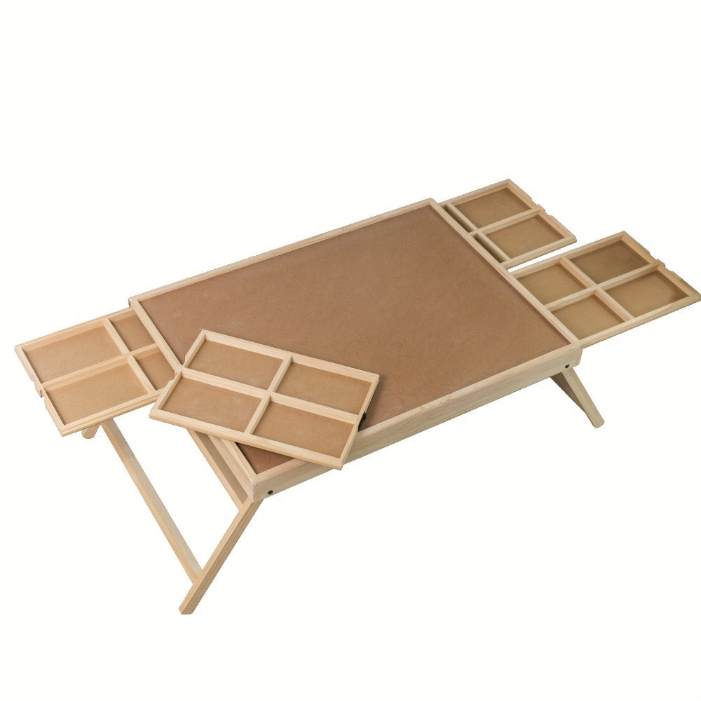 Foldable Puzzle Board Table with Legs – 29.9"x22" Elevated Wooden Jigsaw Desk, 4 Sorting Drawers, Back-Saving Ergonomic Desig