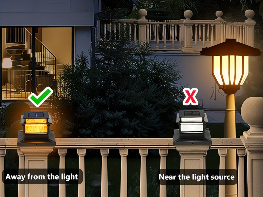 Six-Pack Solar Fence Post Cap Light Set for 4 x 4, 5 x 5 or 6 x 6 Posts with Amber Illumination — image 11