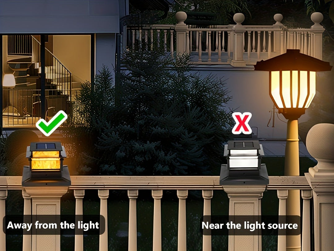 Six-Pack Solar Fence Post Cap Light Set for 4 x 4, 5 x 5 or 6 x 6 Posts with Amber Illumination — image 11