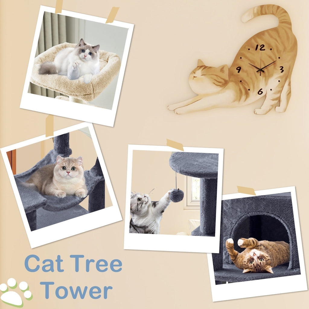 Multi-Level 44in Cat Tower with Enclosed Condo, Hammock, Round Platforms and Sisal-Wrapped Posts — image 12