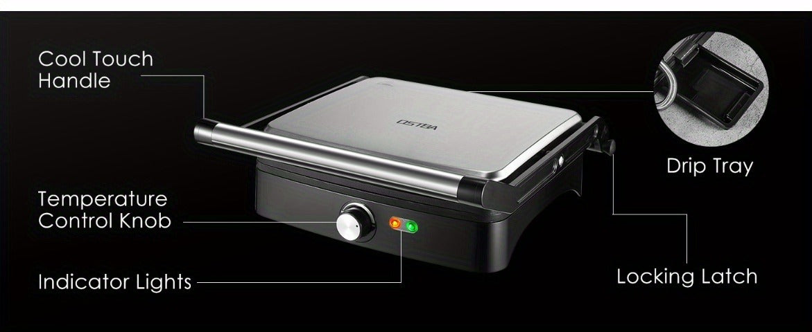 Panini Press Grill Indoor Sandwich Maker 4 Slice, Non-Stick 1200W Electric Grill with Temperature Control — image 12