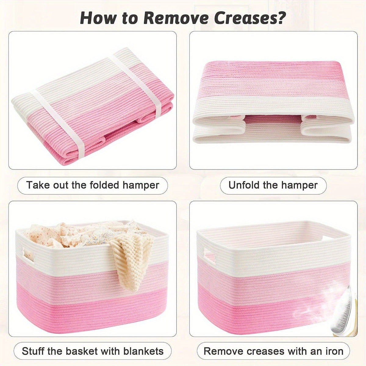 Storage Bag, Open-Top Woven Organizer in 30L, 65L or 100L with Handles and Black, Pink, Gray or Blue Options — image 15
