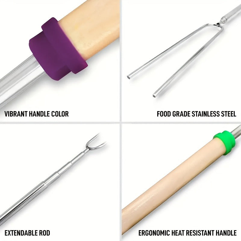 Marshmallow Roasting Sticks 12-Pack Extendable Stainless Steel + Bag, for Grilling, Camping and Outdoor Meals — image 11