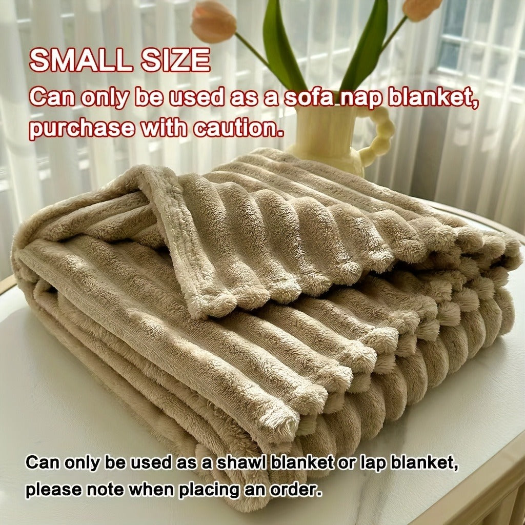 Fleece Blanket Double-Sided 3D Faux Rabbit Fur Throw – Ultra-Soft Thick 300-350g/m² for Home, Office, Travel & Camping — imag