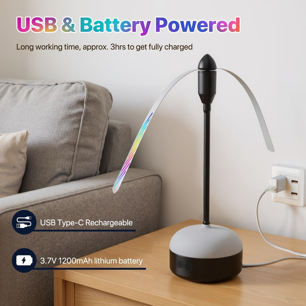 Desktop Reflective-Blade Fan Pest Control Device with Amber Light, Flexible Neck and USB Power for Tabletop Use — image 11