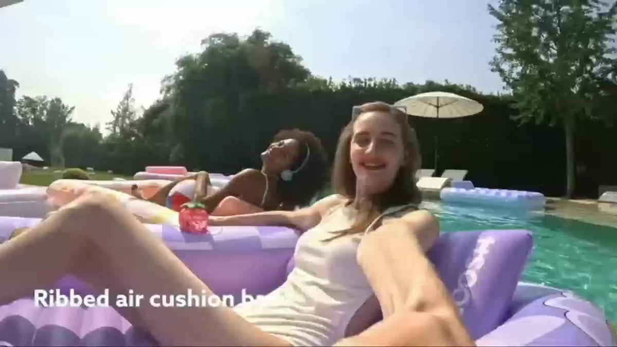 Tanning Pool Float 4-in-1, Inflatable Sunbathing Lounger with Detachable Pillow, Cup Holder & Wrap Rope — image 13