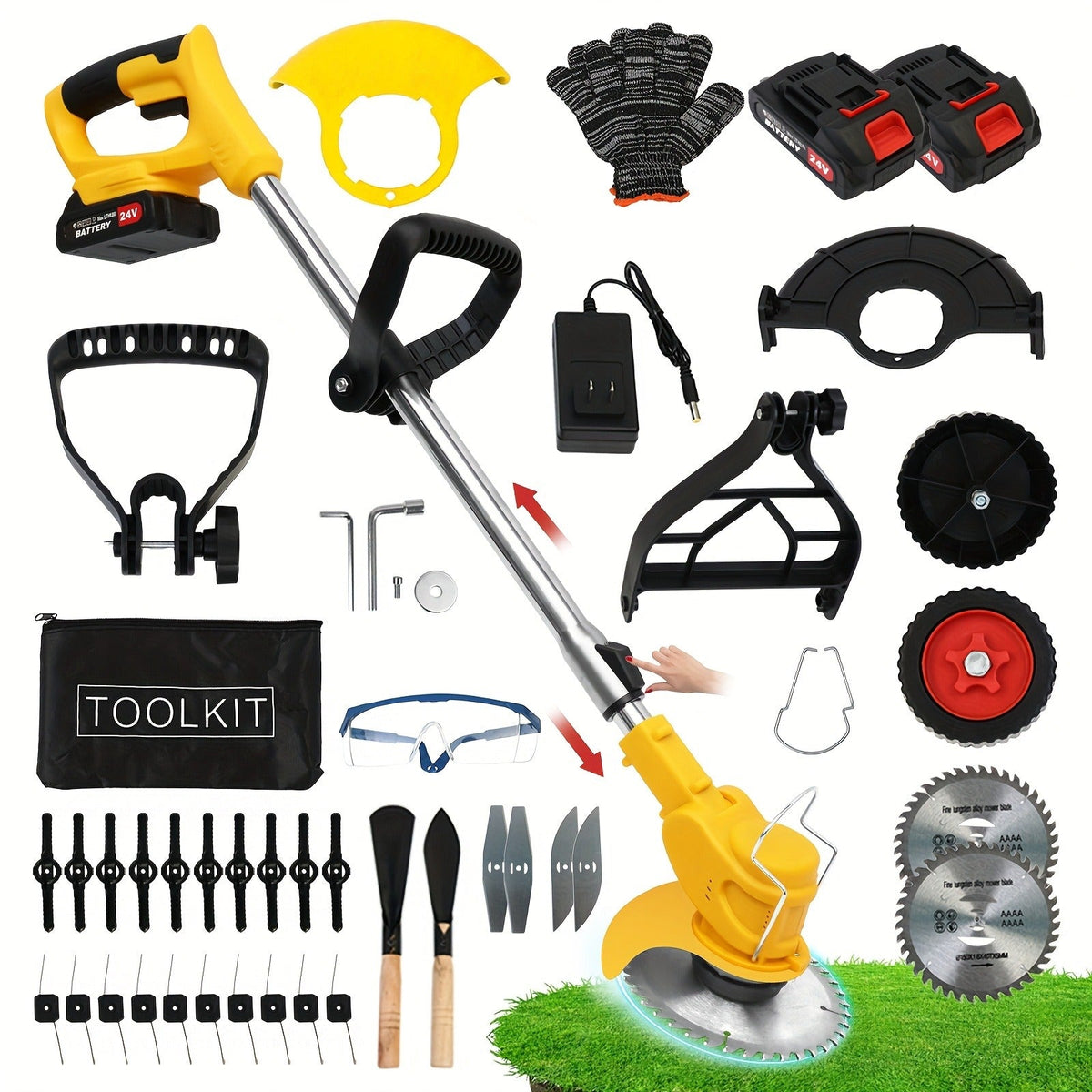 Cordless Weed Trimmer & Edger, 21V 3-in-1 Brush Cutter with 2 Batteries, Adjustable Head for Lawn — image 9