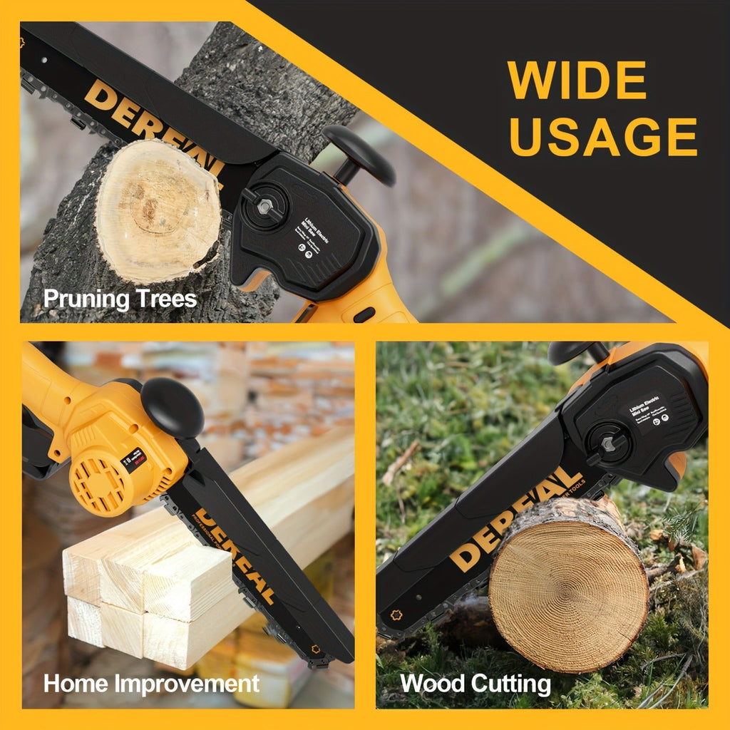 Mini Chainsaw Cordless 6-Inch Brushless with 20V 4.0Ah Rechargeable Battery, One-Hand Electric Handheld Chain Saw for Tree Tr