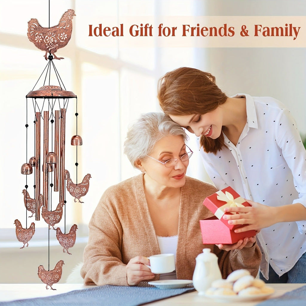 Wind Chime Outdoor Chicken Farmhouse Decor – Aluminum Tube Soothing Sound Garden Porch Patio Hanging Ornament — image 12