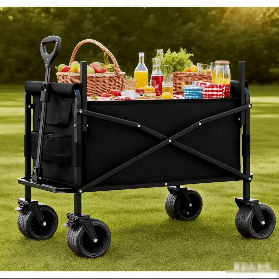 Foldable Utility Wagon Cart 550 lbs, Collapsible Outdoor Cart with Bench Seat & All-Terrain Wheels — image 13