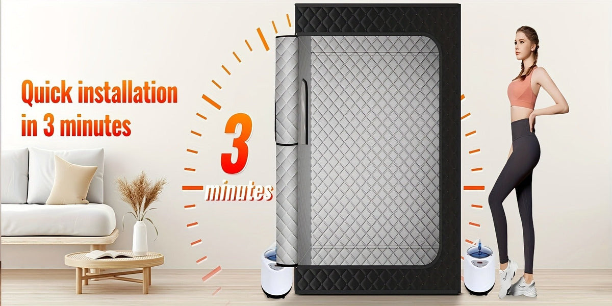 Double Person Sauna Tent 71x49x36in Extra Large 2-Person Steam Sauna Box for Home with 2 Steamers — image 13