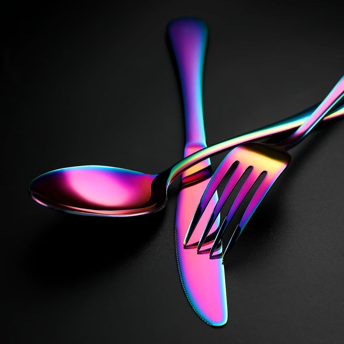 60-Piece Rainbow Flatware Set with Five Utensil Forms in Twelve-Piece Rows for Complete Table Settings — image 12