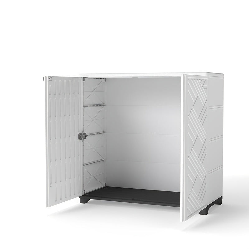 Outdoor Storage Cabinet with Doors & Metal Shelves, for Garden, Patio and Yard Use, with the Listed Configuration — image 12
