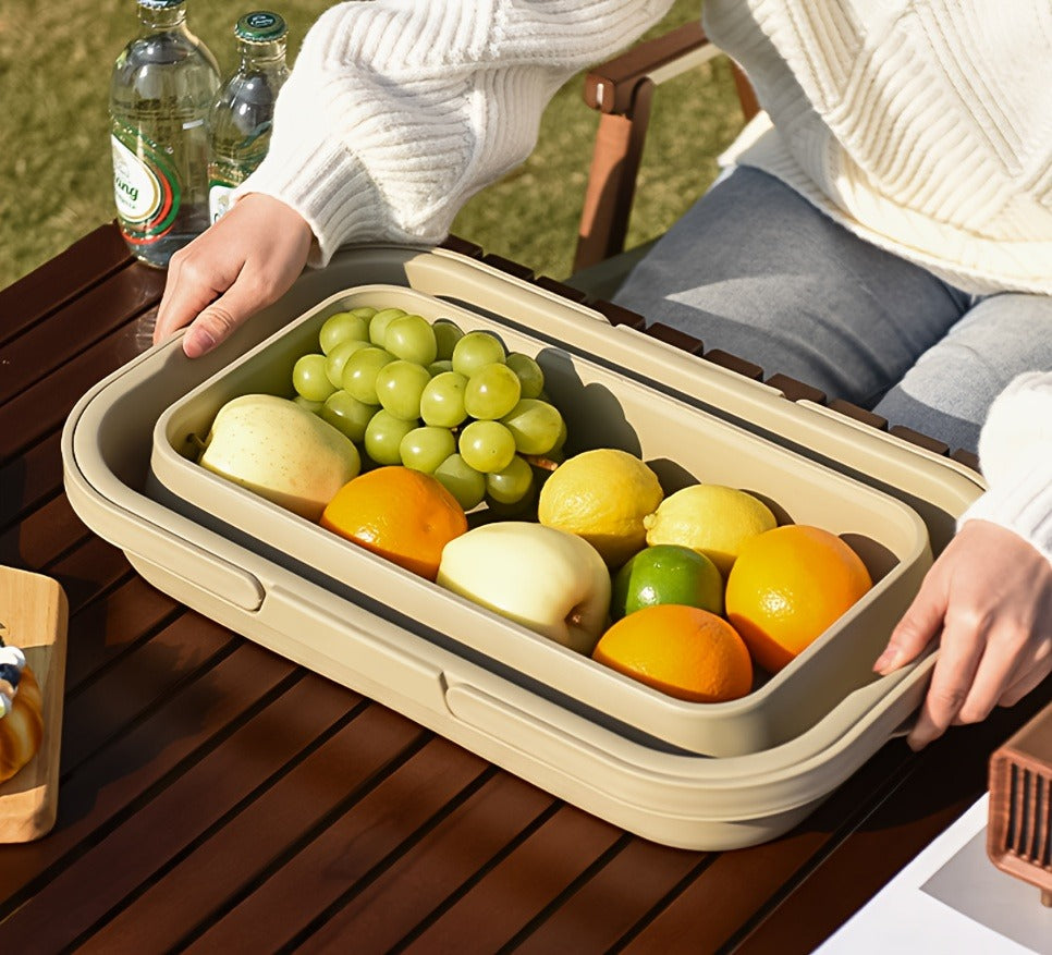 Picnic Basket Foldable with Detachable Table – Large Capacity Portable Camping Storage Basket with Handle — image 13