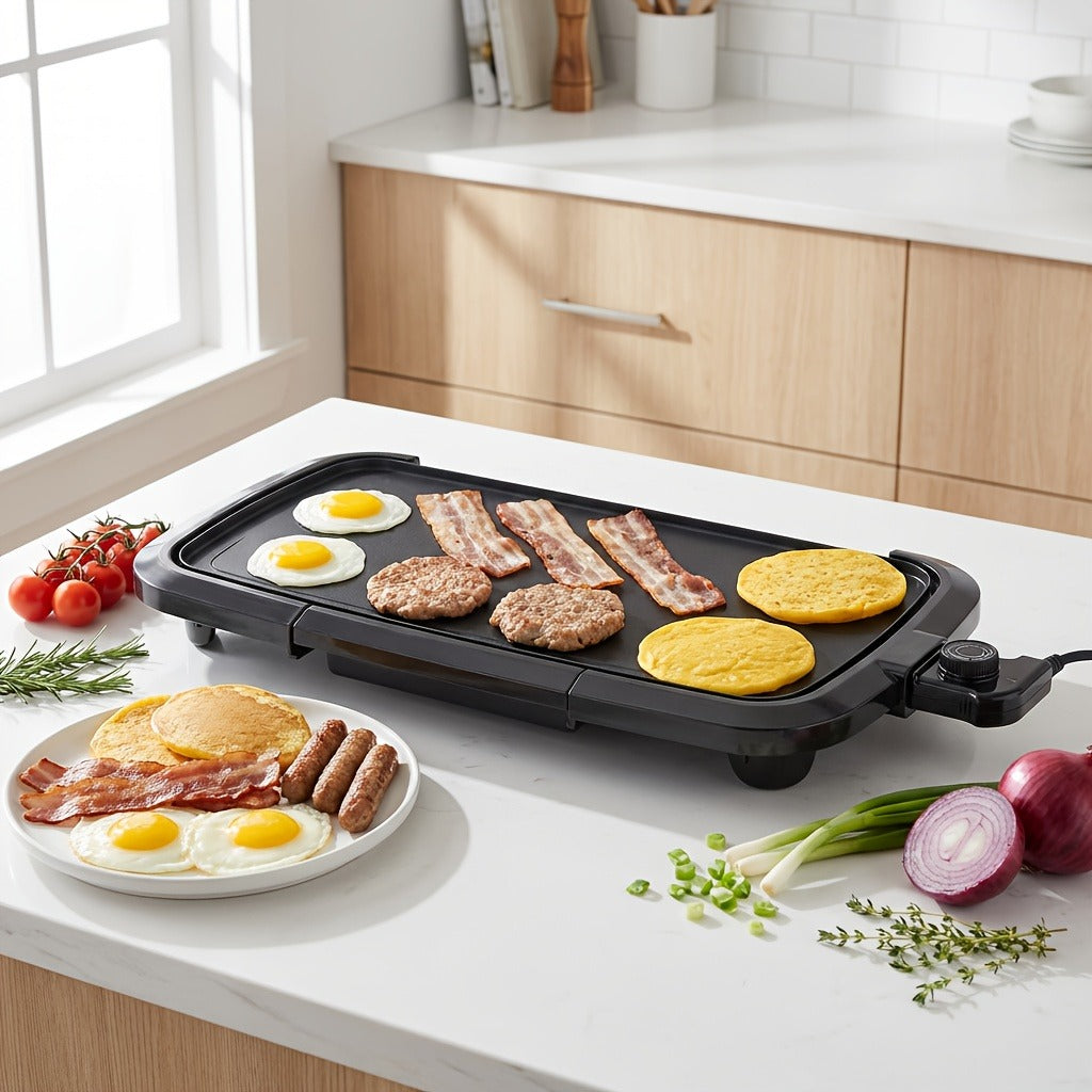 Electric Griddle Non-Stick Teppanyaki Grill Pan, Frying & Grilling All-in-One for Eggs, Steaks, Bacon — image 14