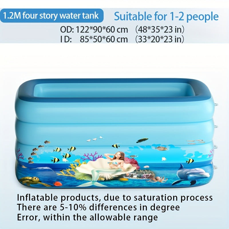 Inflatable Pool XL Extra Large Backyard Swimming Pool 3-Chamber Thick PVC Family Pool for Adults Kids Summer Outdoor Fun Mult