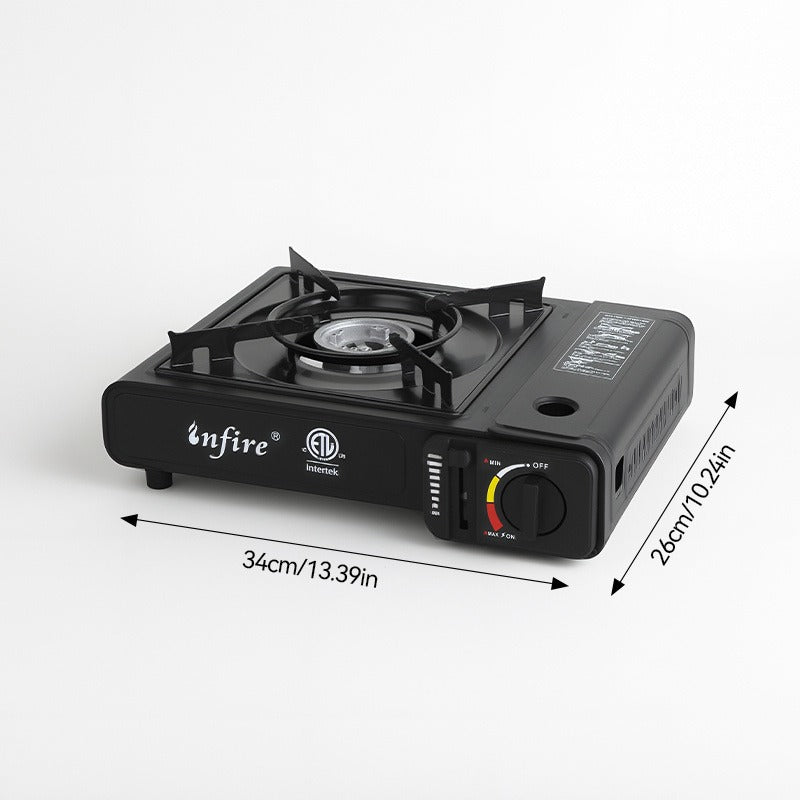 Black Single-Burner Butane Tabletop Camping Stove with Carrying Case, Adjustable Knob and US-Spec Option — image 12