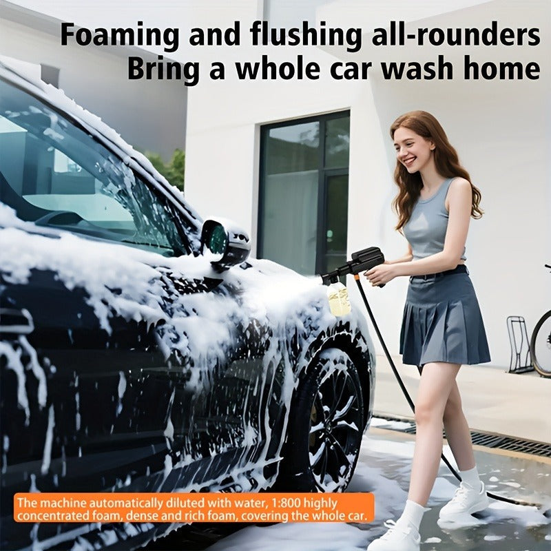 Portable Pressure Washer Cordless 980PSI, 3x 4000mAh Batteries, 5-in-1 Nozzle, Foam Cannon, 33FT Hose — image 12