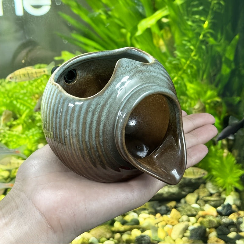 Ceramic Tabletop Fountain Mini Water Feature Ornament Retro Garden Style for Aquarium Fish Tank Indoor Outdoor Decor — image 