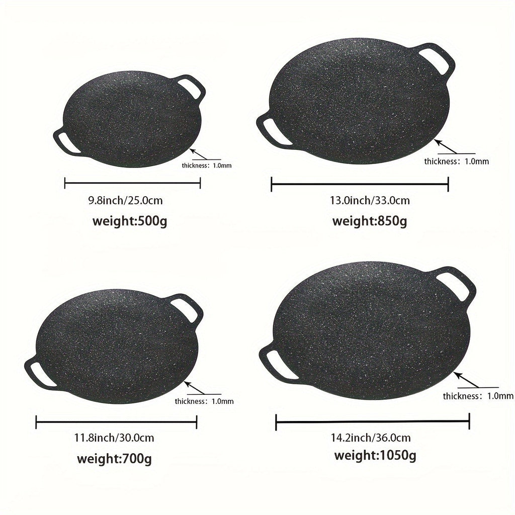 Korean BBQ Grill Pan Cast Iron 3-Piece Set, Non-Stick Portable Fry Pan for Indoor & Outdoor Use, Even Heat — image 12