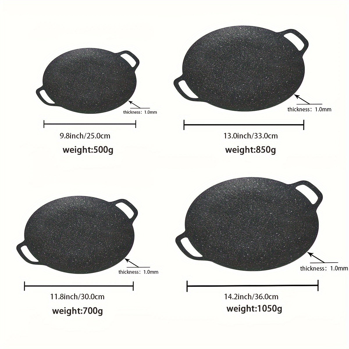 Korean BBQ Grill Pan Cast Iron 3-Piece Set, Non-Stick Portable Fry Pan for Indoor & Outdoor Use, Even Heat — image 12