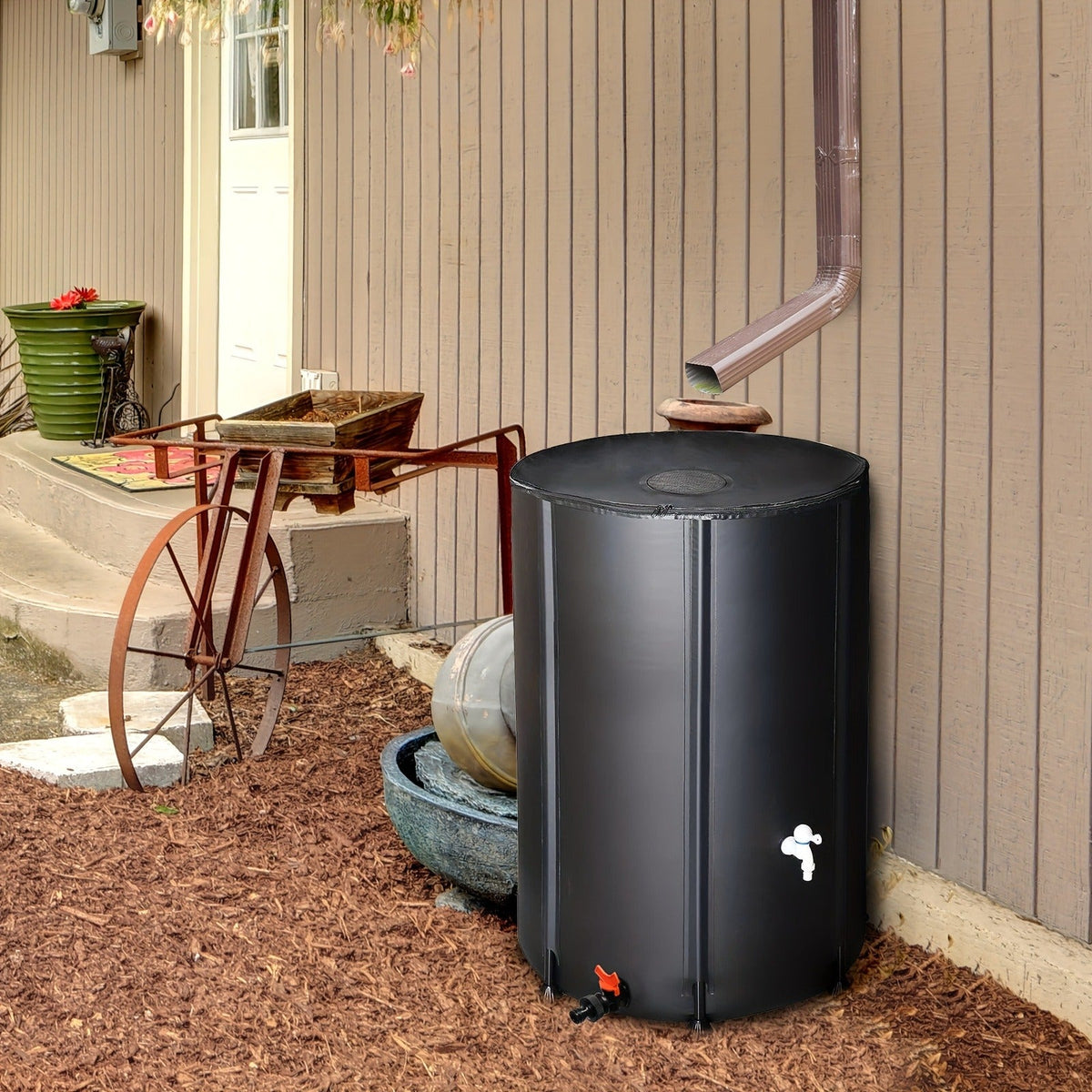 Rain Barrel Collapsible 50 & 100 Gallon Outdoor Water Storage Tank with Spigot & Mesh Top — image 14