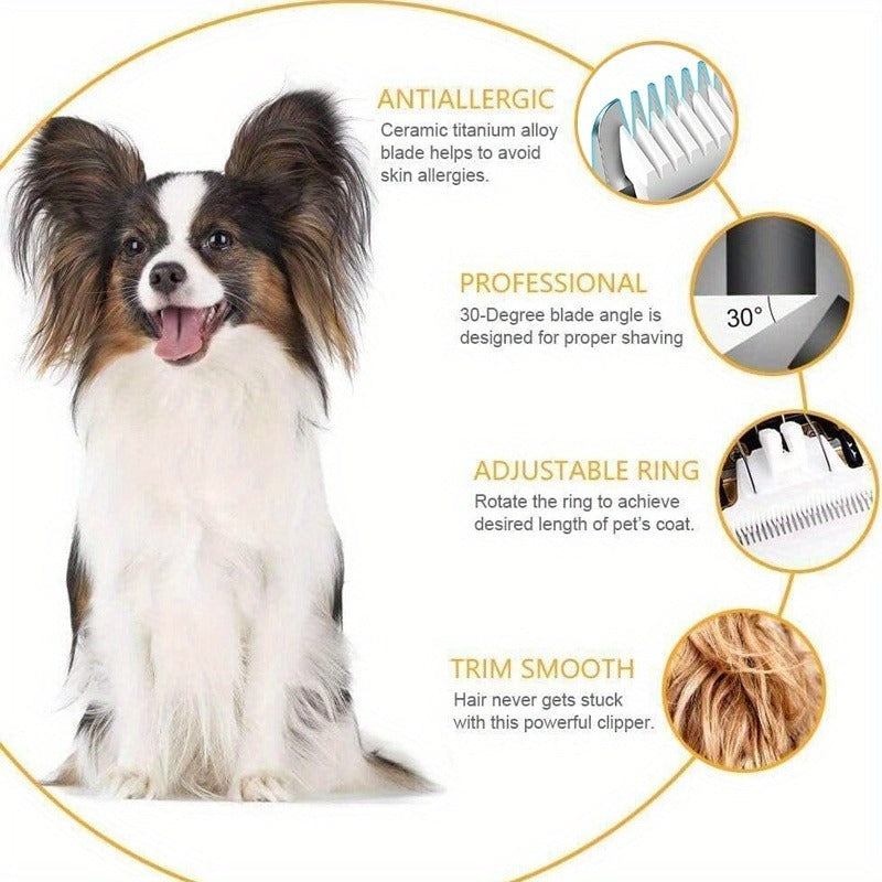 Pet Hair Clipper, USB-Rechargeable Cordless Trimmer with Adjustable Comb and Four Package Options — image 20