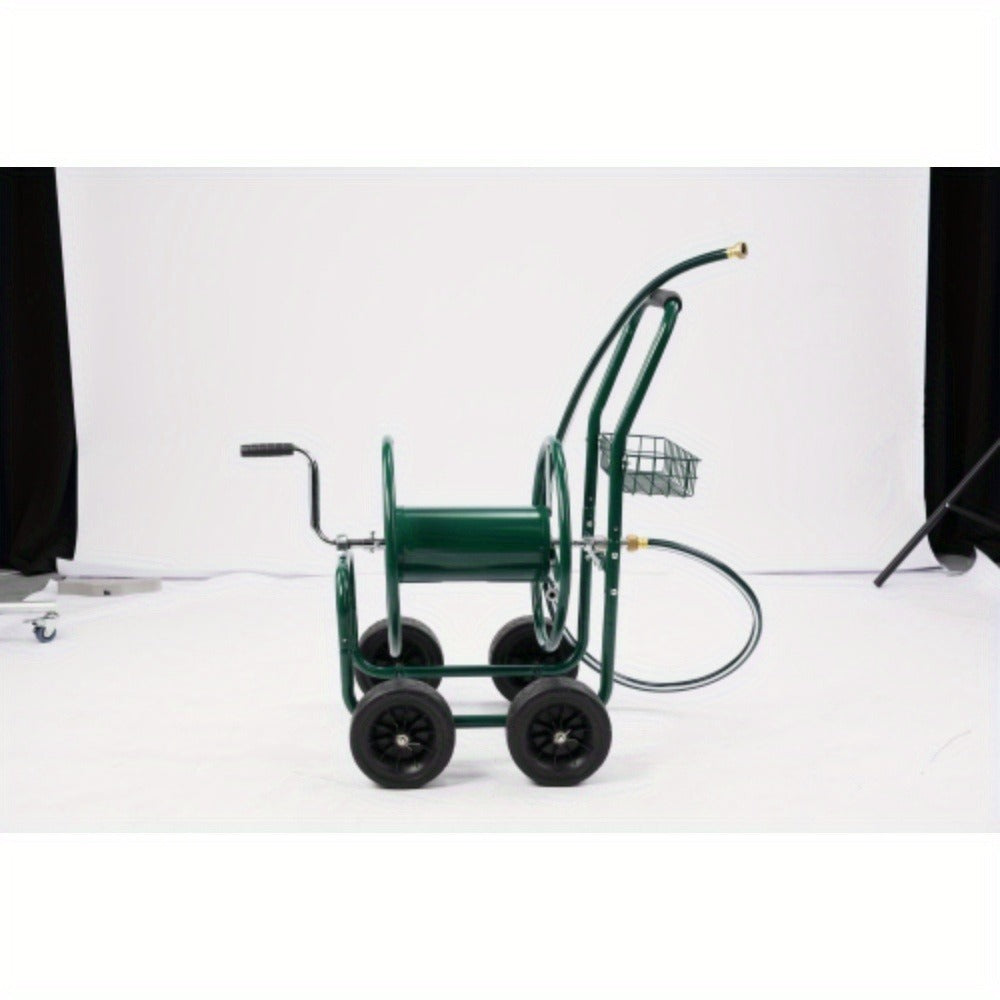 Garden Hose Reel Cart | 250ft Capacity, Heavy-Duty Steel, 4 Wheels & Storage Basket — image 12